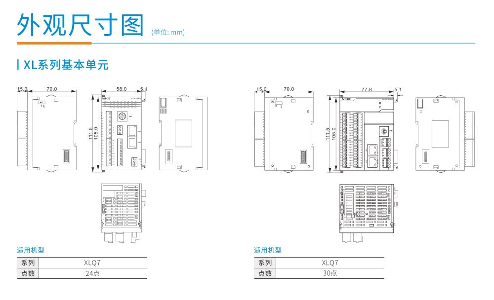 信捷PLC厂家规格尺寸