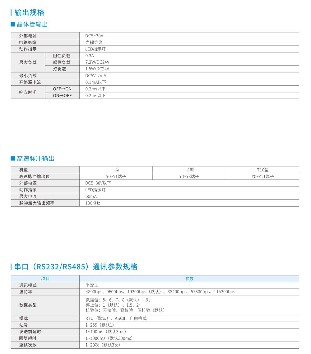 信捷 PLC 官方网技术参数